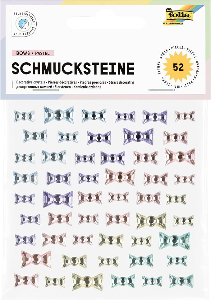 Decorative crystals Bows Pastel