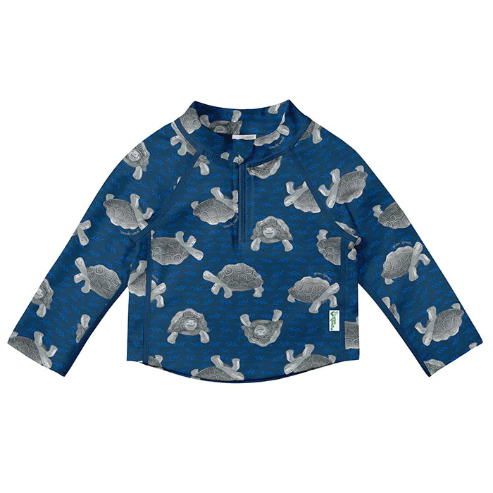 Long Sleeve Zip Rashguard Shirt-Navy Tortoises (5 tallas)