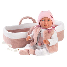 Mimi 42 cm Llorona Capazo Rosa