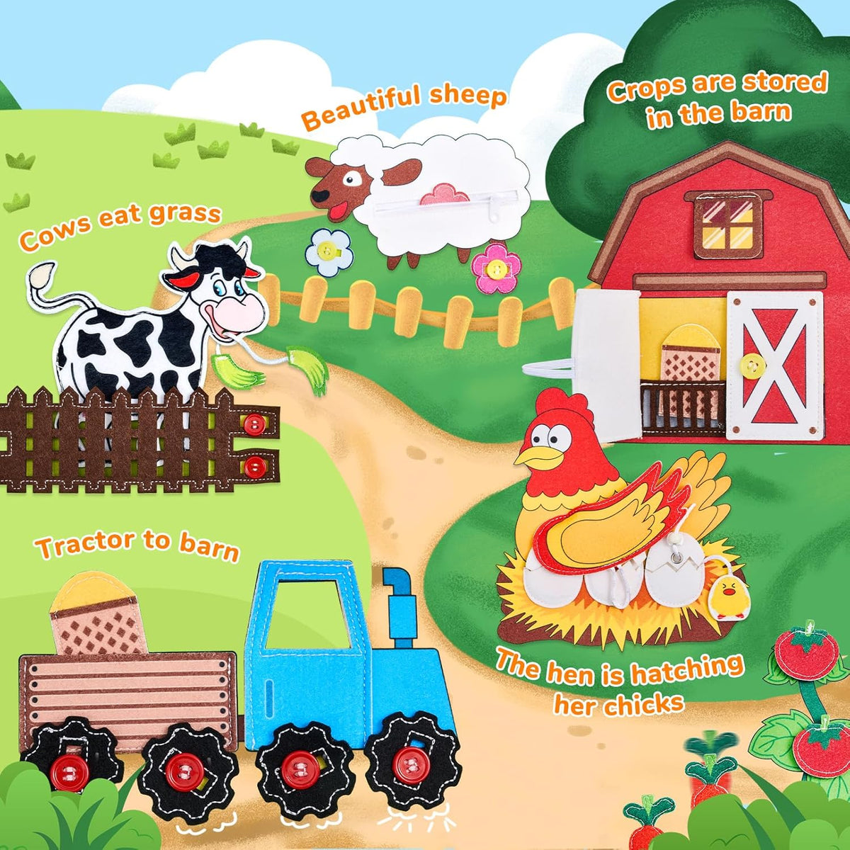 Joycat Farm Animal Kids Busy  Book