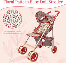 Single  Stroller 2 Handle Swivel Wheel Floral