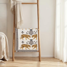 Cotton Knit Baby Blanket with Tigers