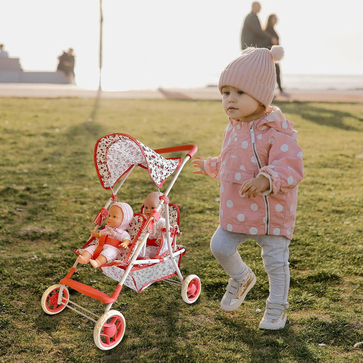 My First Doll Twin Stroller Floral