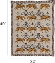 Cotton Knit Baby Blanket with Tigers