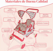 My First Doll Twin Stroller Floral