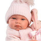 Muñeco Llorens articulado 43 cm - Recién Nacidos muy suaves - Bebé Tina con Toquilla Bambi Rosa