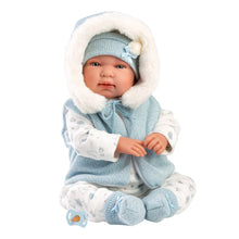 Tino Recien Nacido 44 cm Pelele  Azul Con Capucha