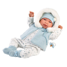 Tino Recien Nacido 44 cm Pelele  Azul Con Capucha