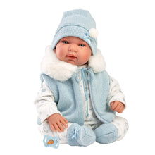 Tino Recien Nacido 44 cm Pelele  Azul Con Capucha