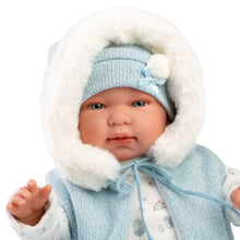 Tino Recien Nacido 44 cm Pelele  Azul Con Capucha