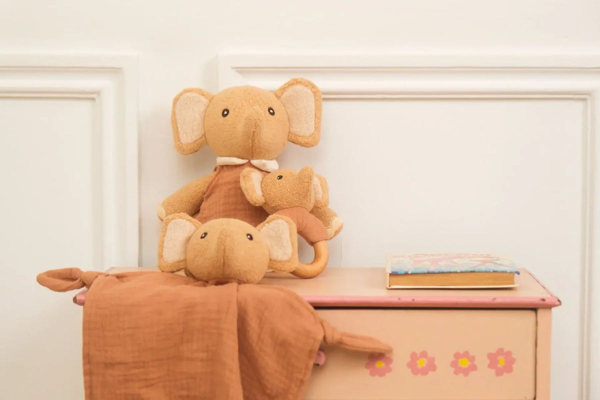 Ollie the elephant doudou and rattle gift set