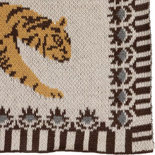 Cotton Knit Baby Blanket with Tigers