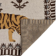 Cotton Knit Baby Blanket with Tigers