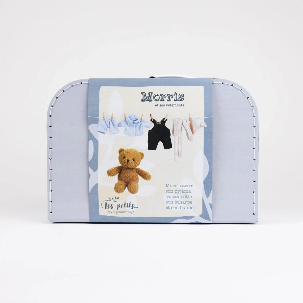 Morris Bear with Clothes in a Case