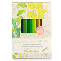12 lápices de colores + tarjetas El jardín del molino