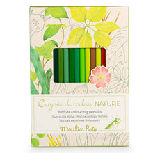 12 lápices de colores + tarjetas El jardín del molino