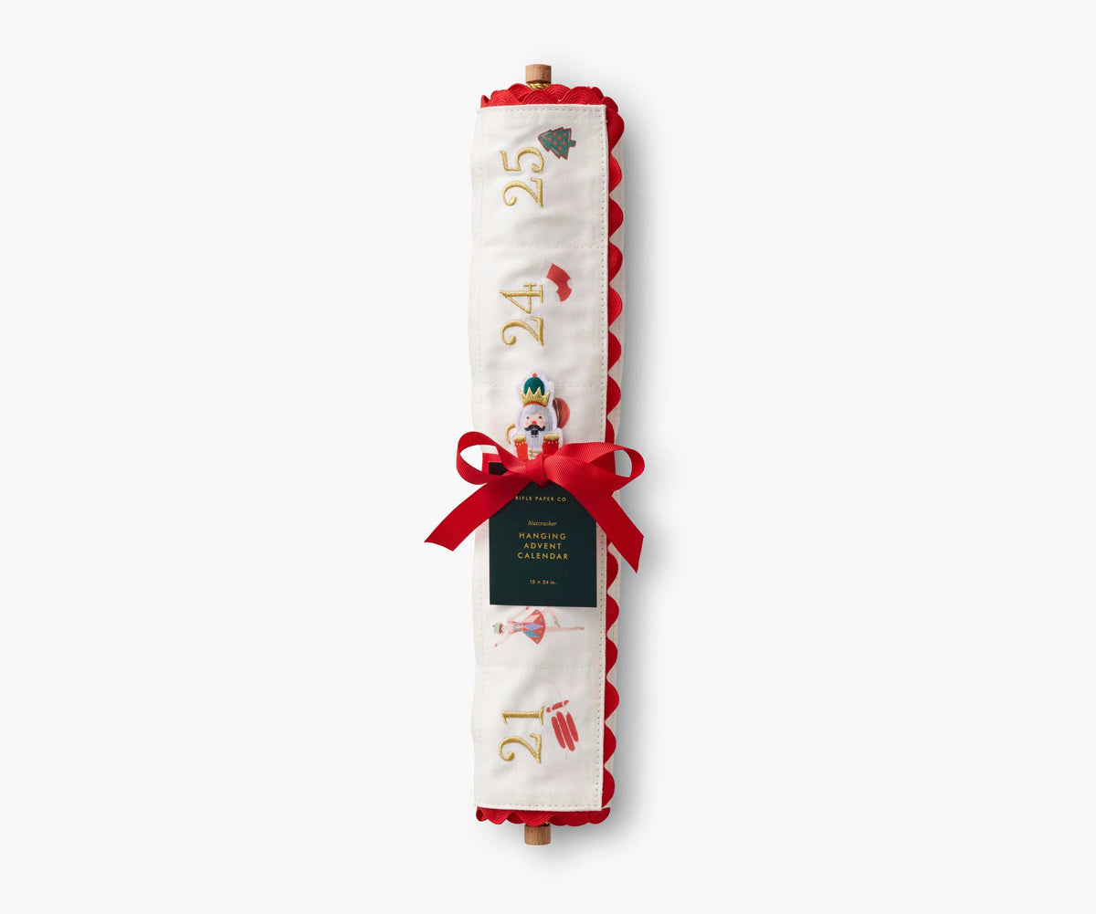 Nutcracker  Embroidered  Hanging  Advent  Calendar
