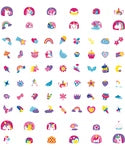 Large Nail stickers - Unicorns