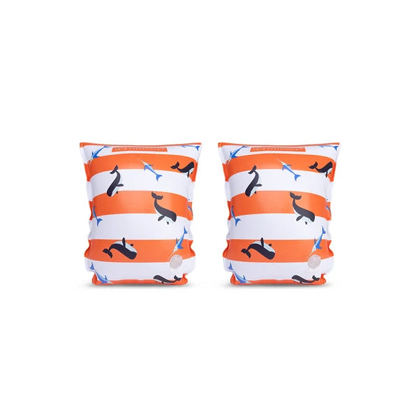 Arm Bands - Red/White - Ocean Stripes - 0/2 Years