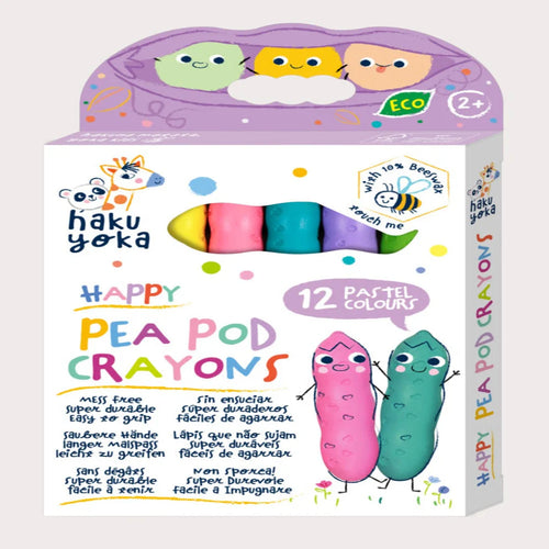 Happy Pea Pod Crayons-12 Pastel Colors