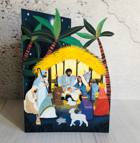 Away in a Manger Lasercut Christmas Card by Antoana Oreski