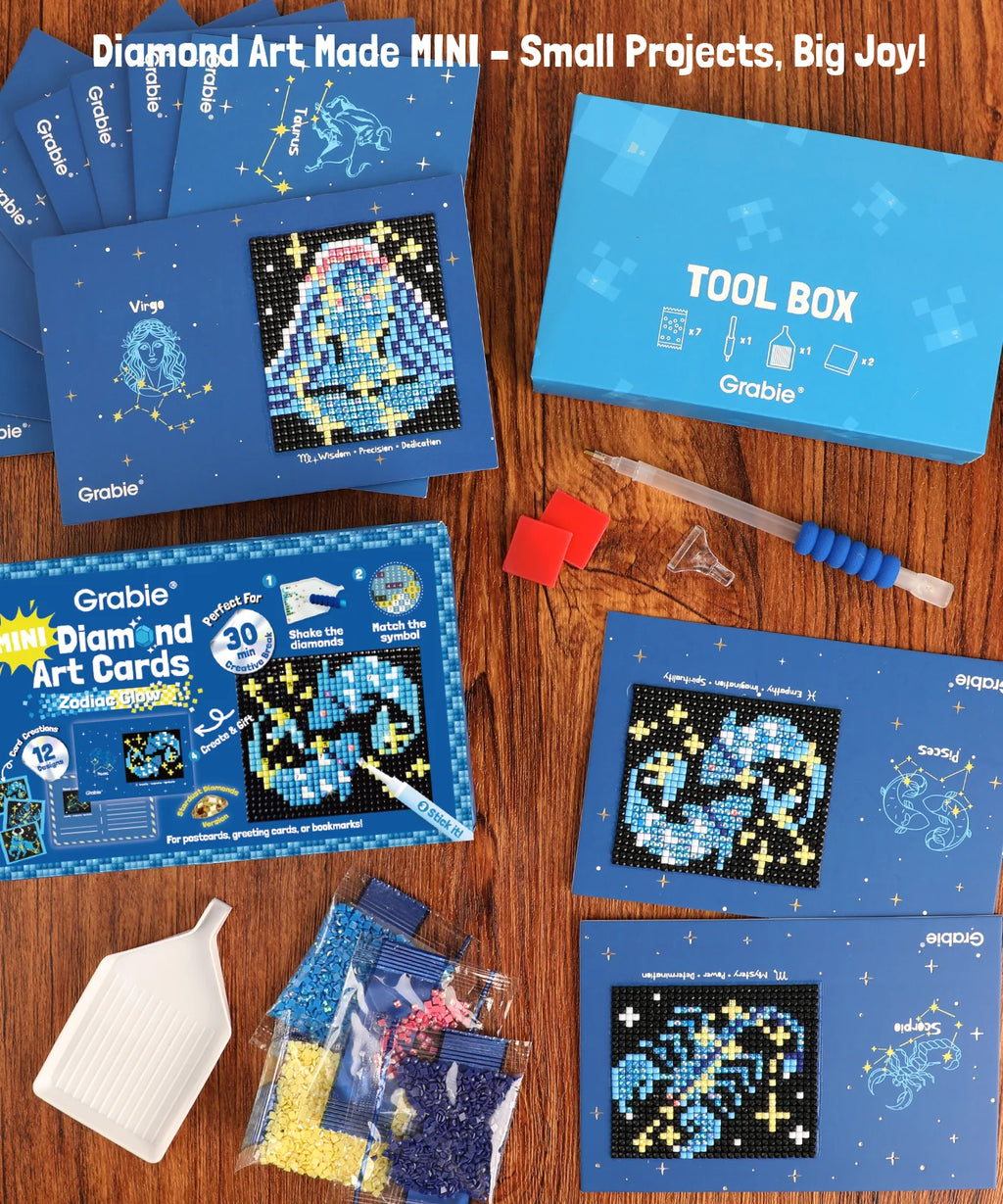 Mini Diamond Art Cards - Zodiac Glow