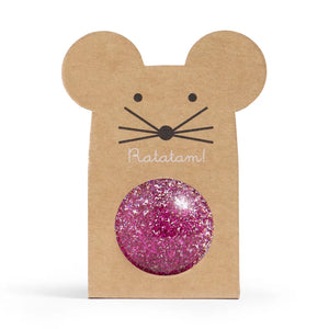 Mouse Glitter Bouncy Ball Pink