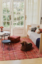 Washable Rug Tartan Vintage Red M