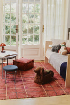 Washable Rug Tartan Vintage Red S