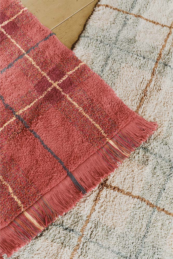 Washable Rug Tartan Vintage Red S