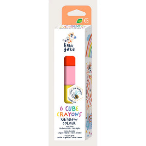 6 Cube Crayons Rainbow Colours