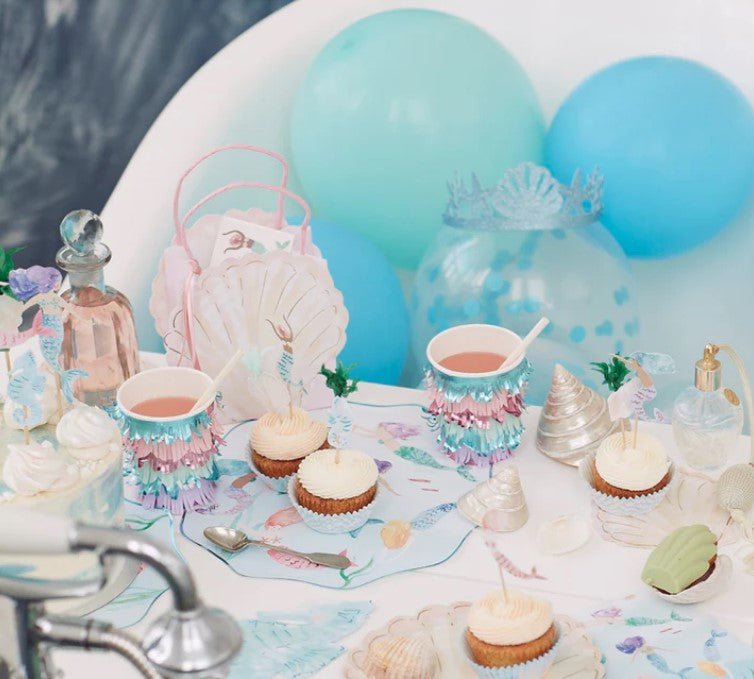Mermaid Scalloped Fringe Cups (x 8)