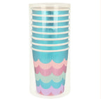 Mermaid Scalloped Fringe Cups (x 8)