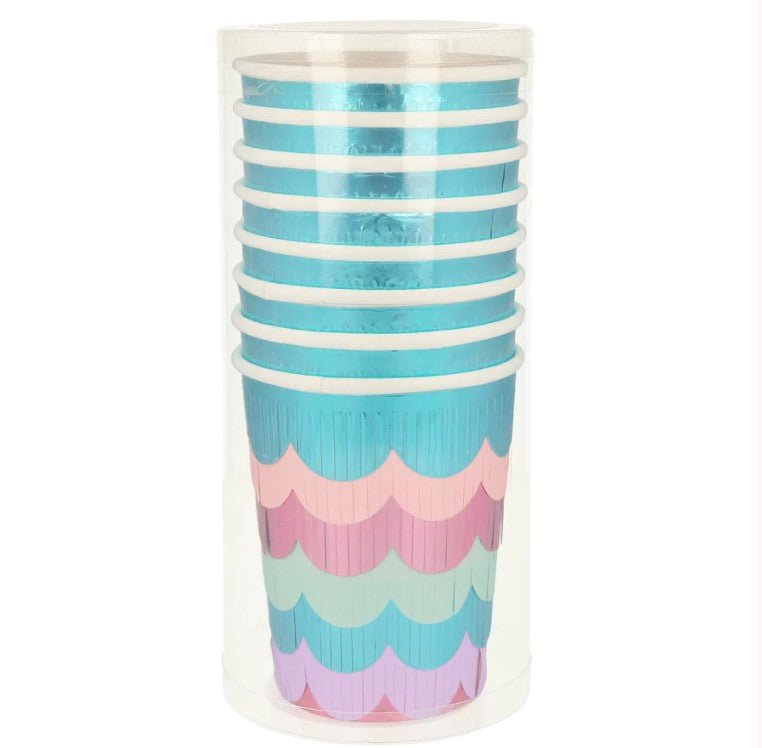 Mermaid Scalloped Fringe Cups (x 8)