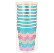 Mermaid Scalloped Fringe Cups (x 8)