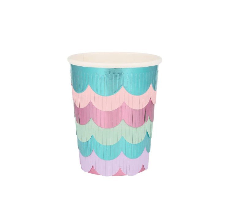 Mermaid Scalloped Fringe Cups (x 8)