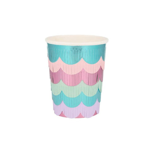 Mermaid Scalloped Fringe Cups (x 8)