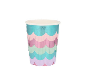 Mermaid Scalloped Fringe Cups (x 8)