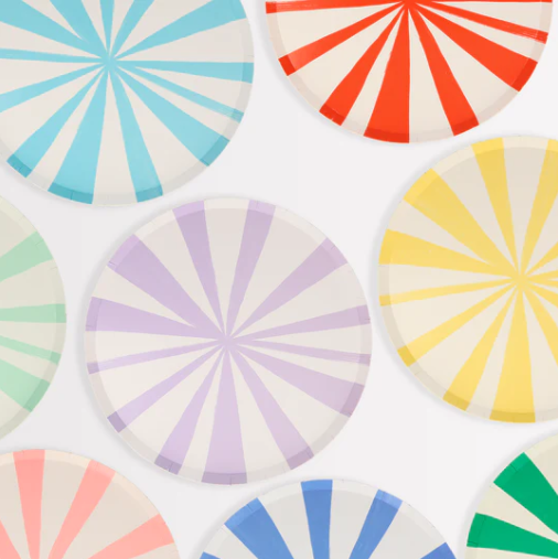 Mixed Stripe Side Plates (x 8)