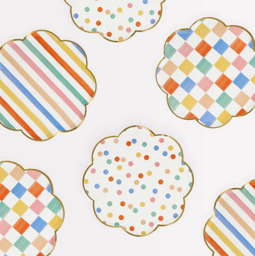 Colourful Pattern Side Plates (x 8)