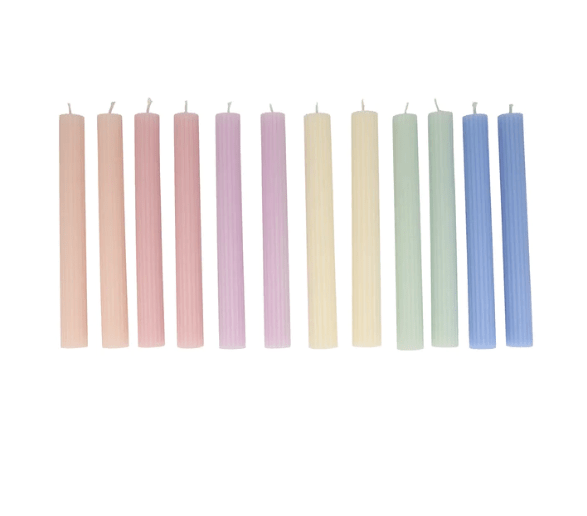 Pastel Table Candles (x 12)