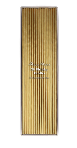 Super Skinny Gold Candles (x 36)