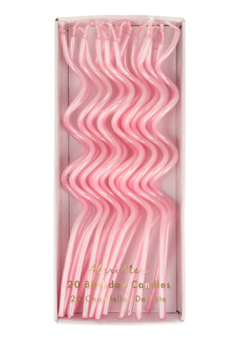 Pink Swirly Candles (x 20)