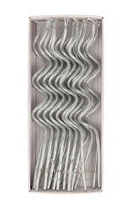 Silver Swirly Candles (x 20)