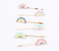 Enamel Rainbow Hair Slides (x 6)