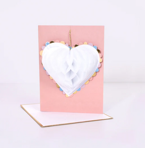 Honeycomb Heart Wedding Card
