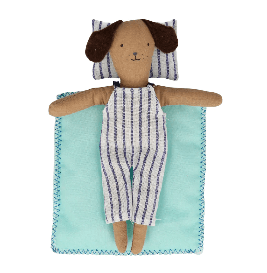 Stripy Puppy Mini Suitcase Doll
