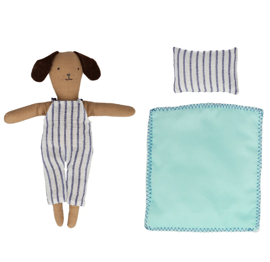 Stripy Puppy Mini Suitcase Doll