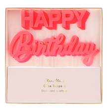 Happy Birthday Pink Acrylic Toppers (x 2)
