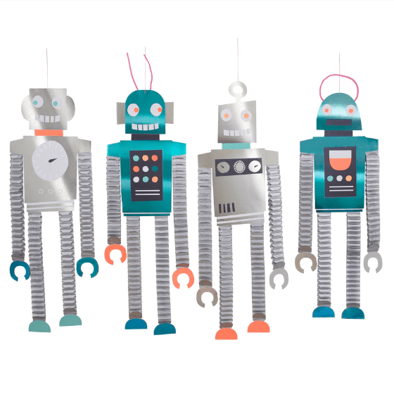 Honeycomb Robot Decorations (x 4)